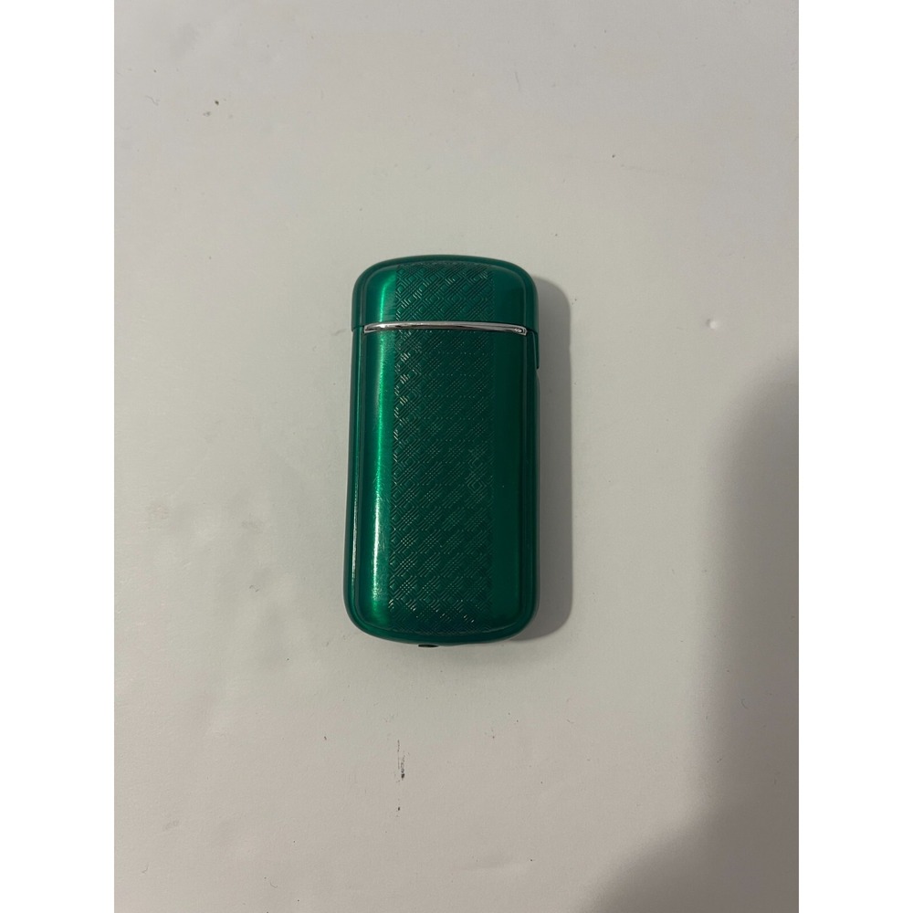 Metallic Emerald Green Dual Jet Butane Torch Lighter Textured Slim Refillable